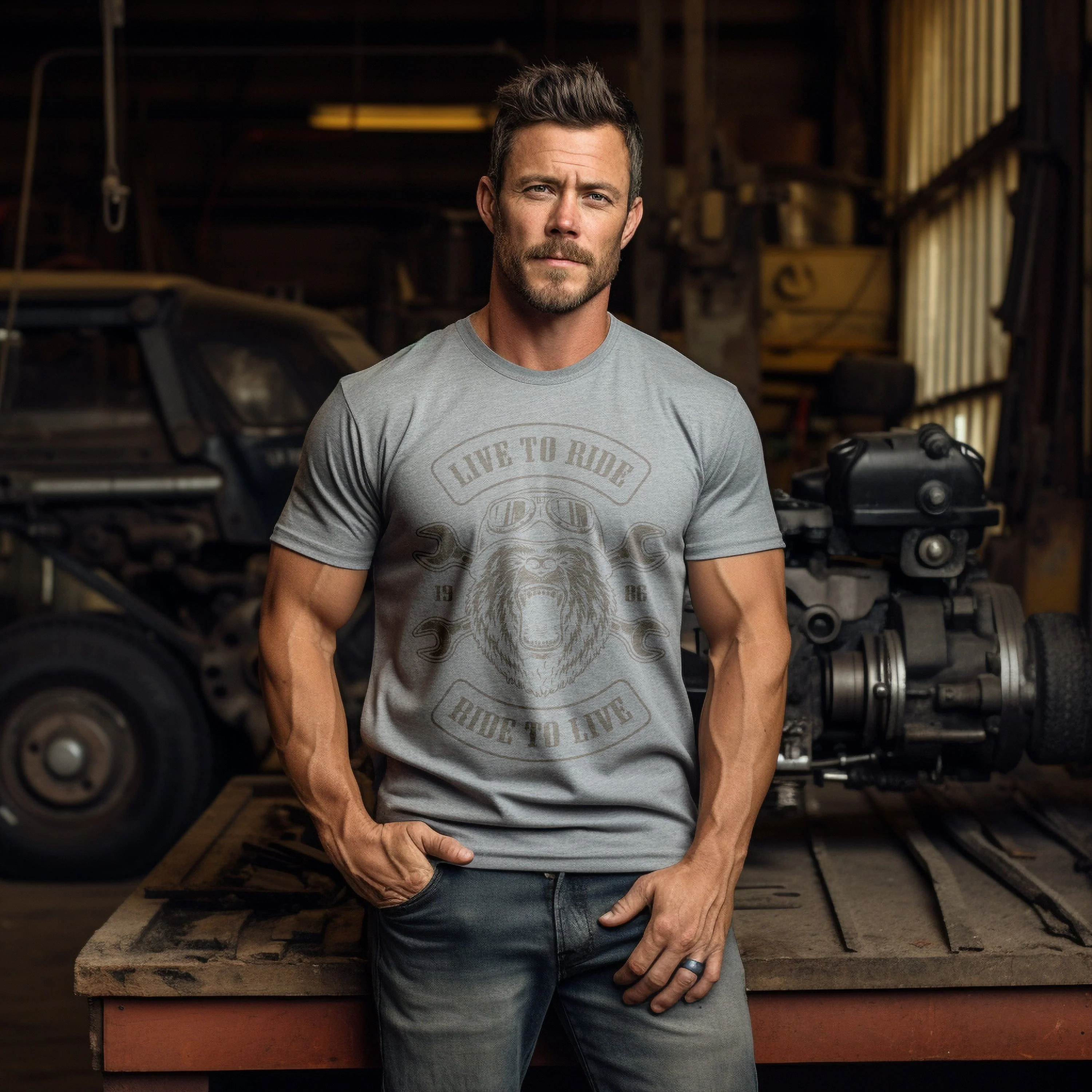 Bear Head Live to T-Shirt - Image 11