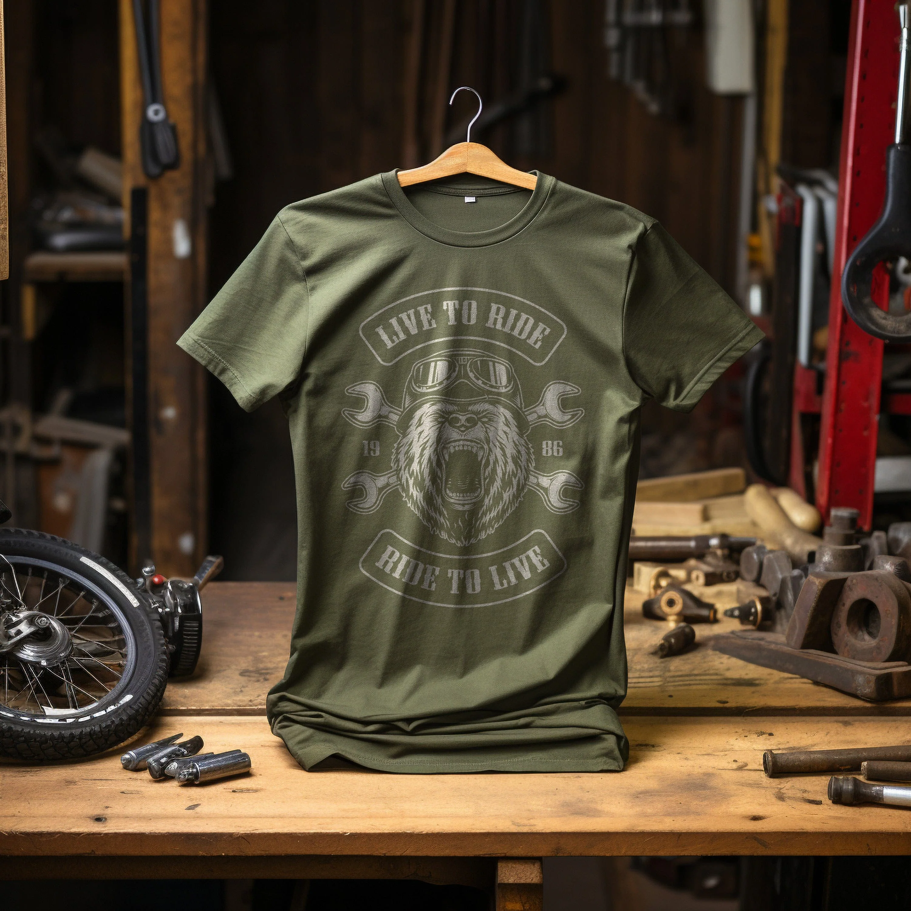Bear Head Live to T-Shirt - Image 18