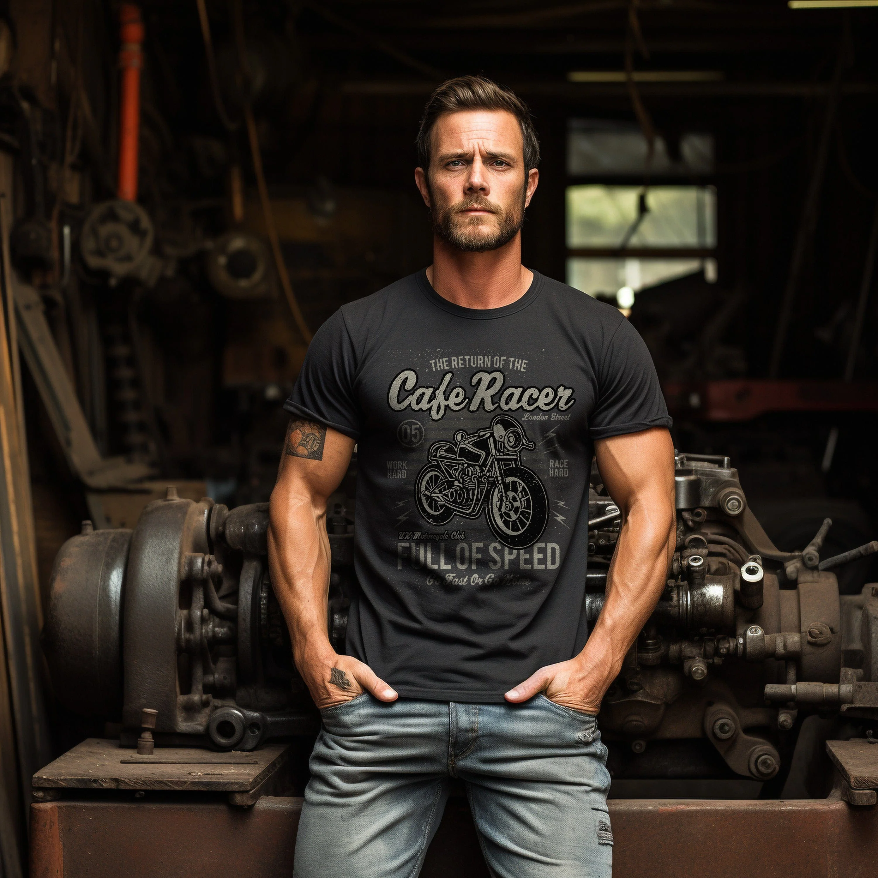 Biker Cafe Racer T-Shirt - Image 4