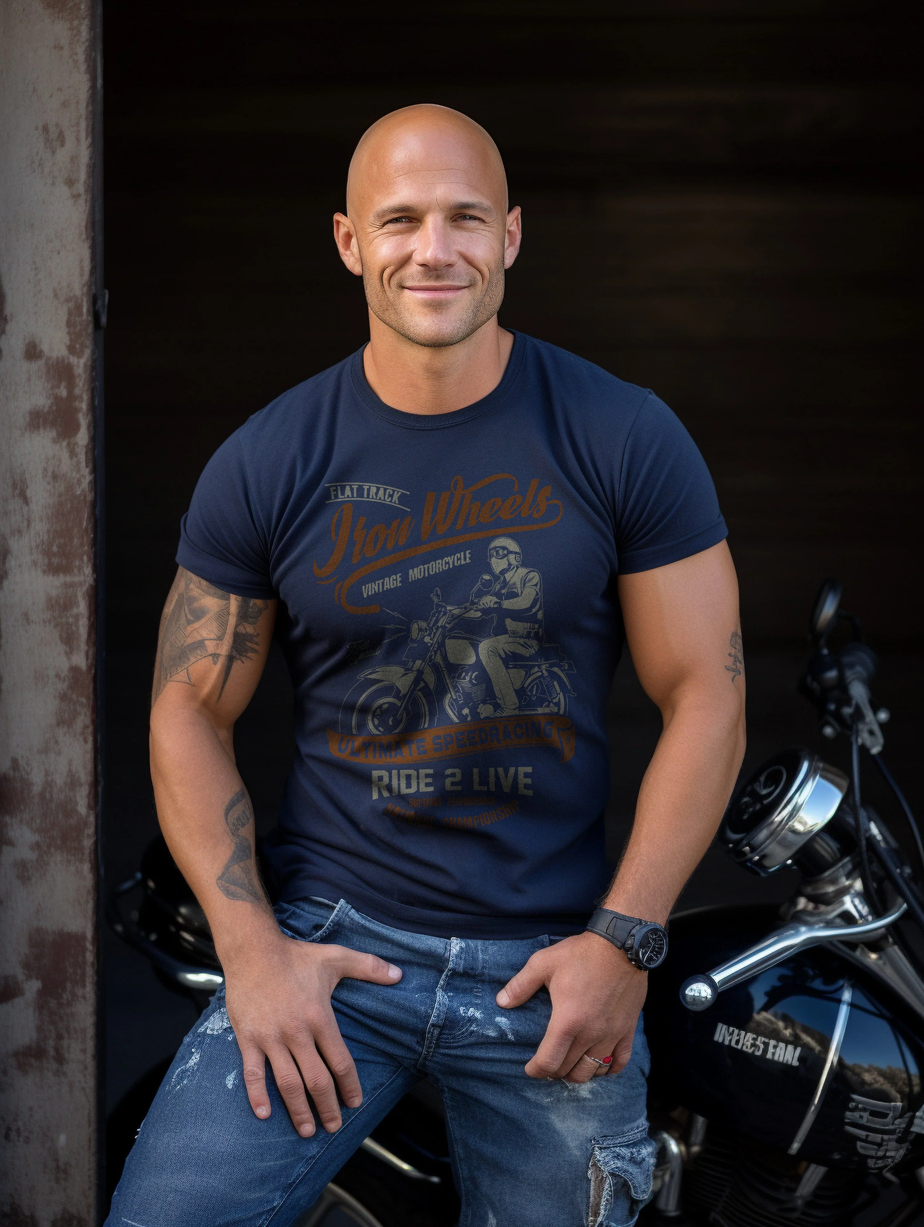 Biker Iron Wheels T-Shirt - Image 16
