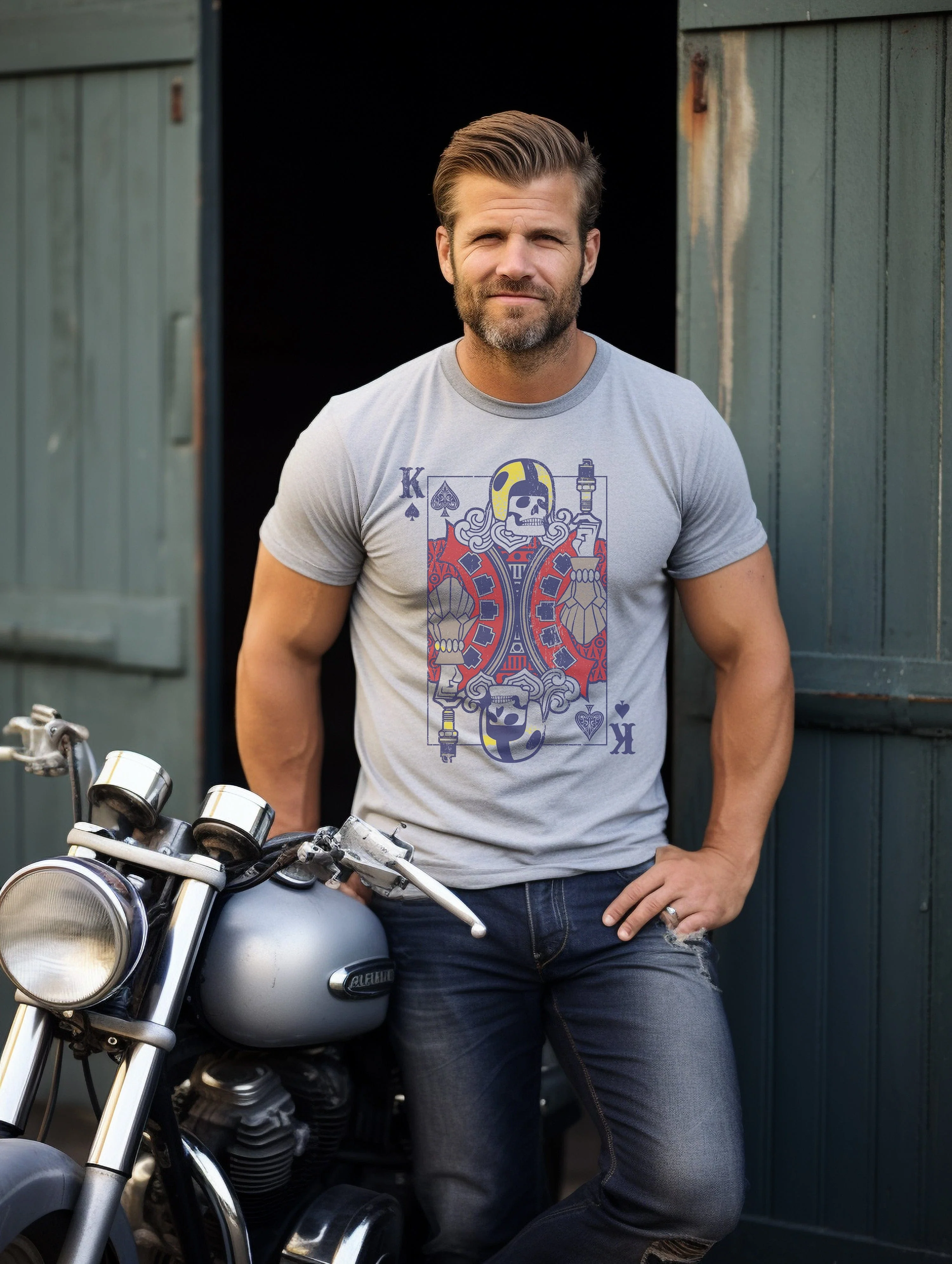 Biker Playing T-Shirt - Image 13