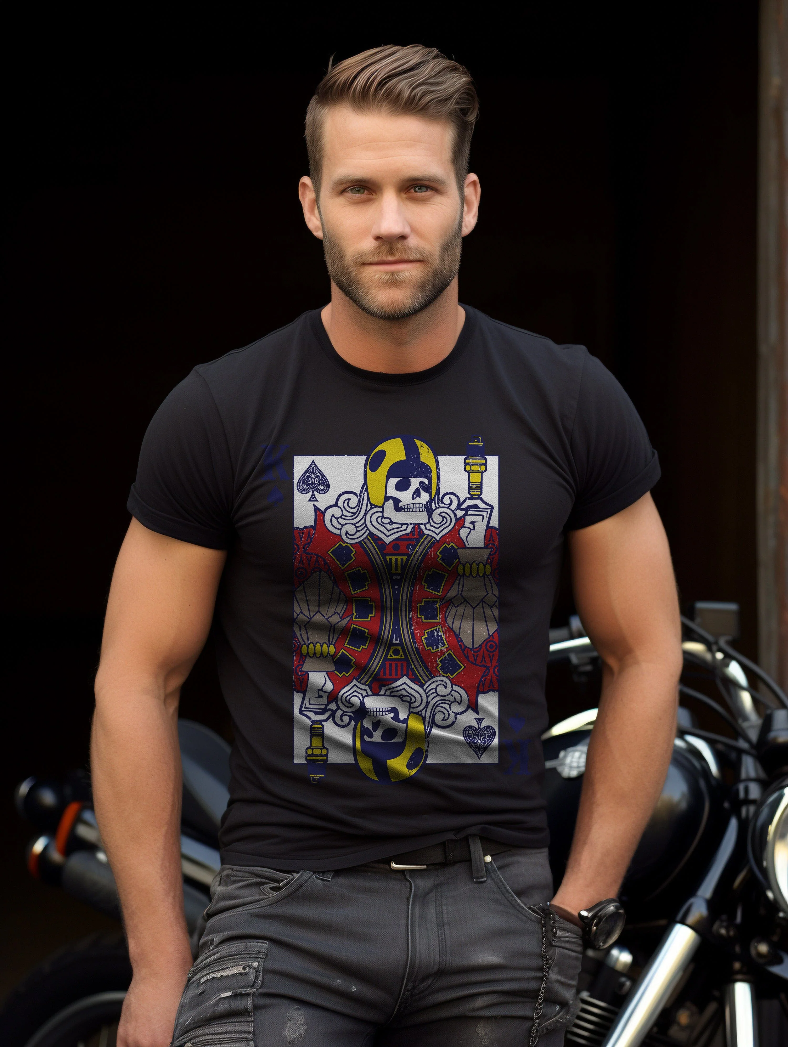 Biker Playing T-Shirt - Image 5