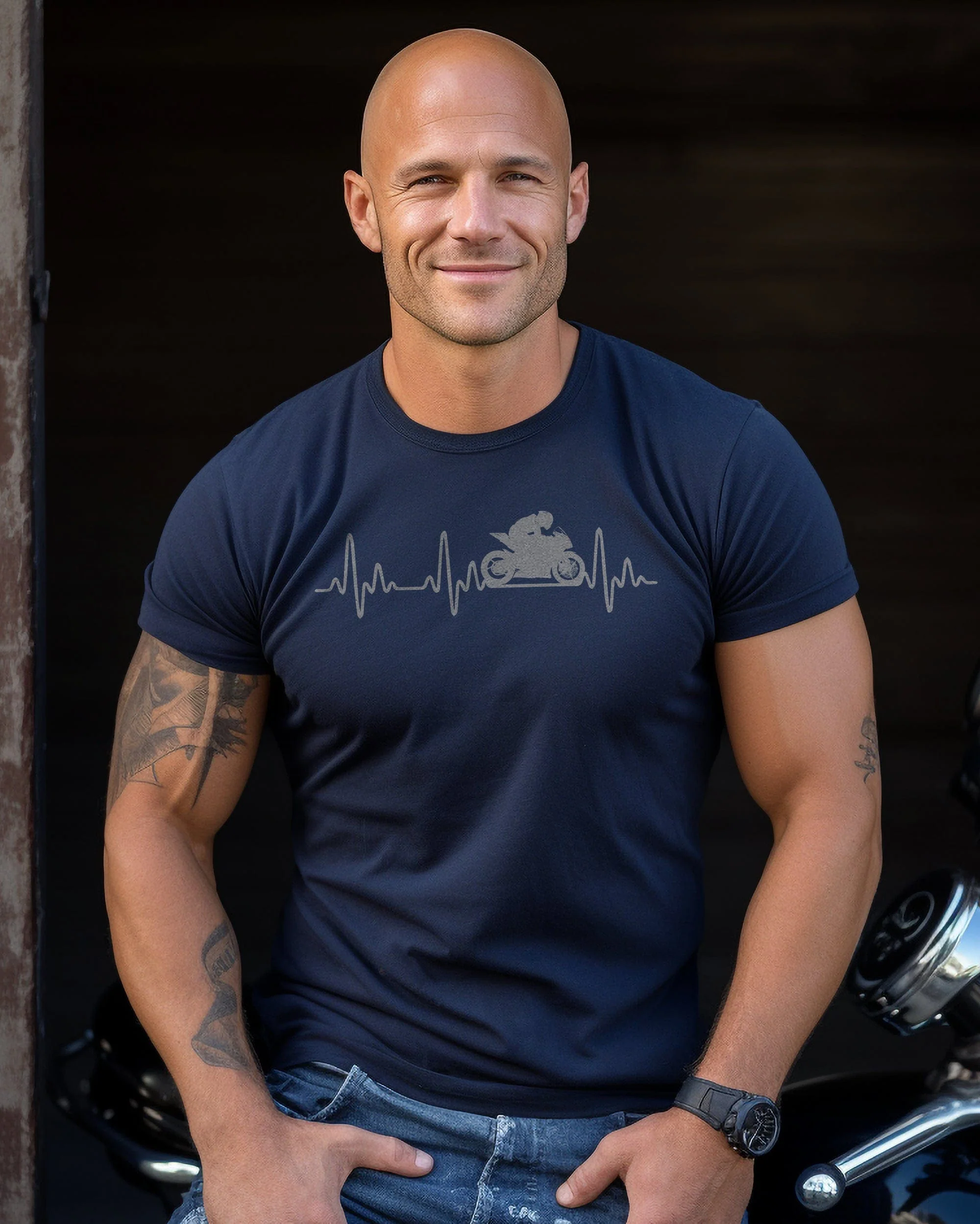 Sports Bike Heartbeat T-Shirt - Image 19