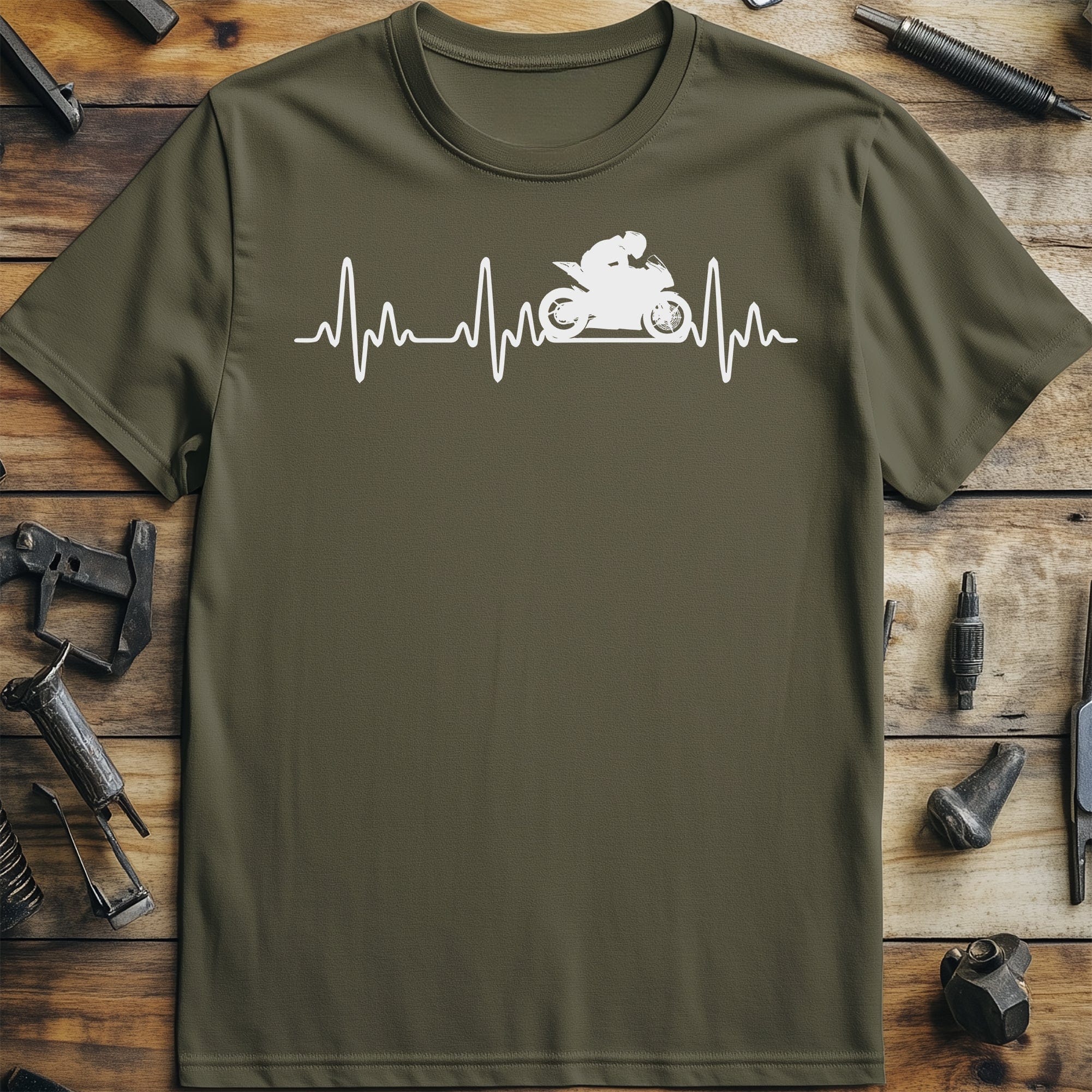 Sports Bike Heartbeat T-Shirt - Image 28