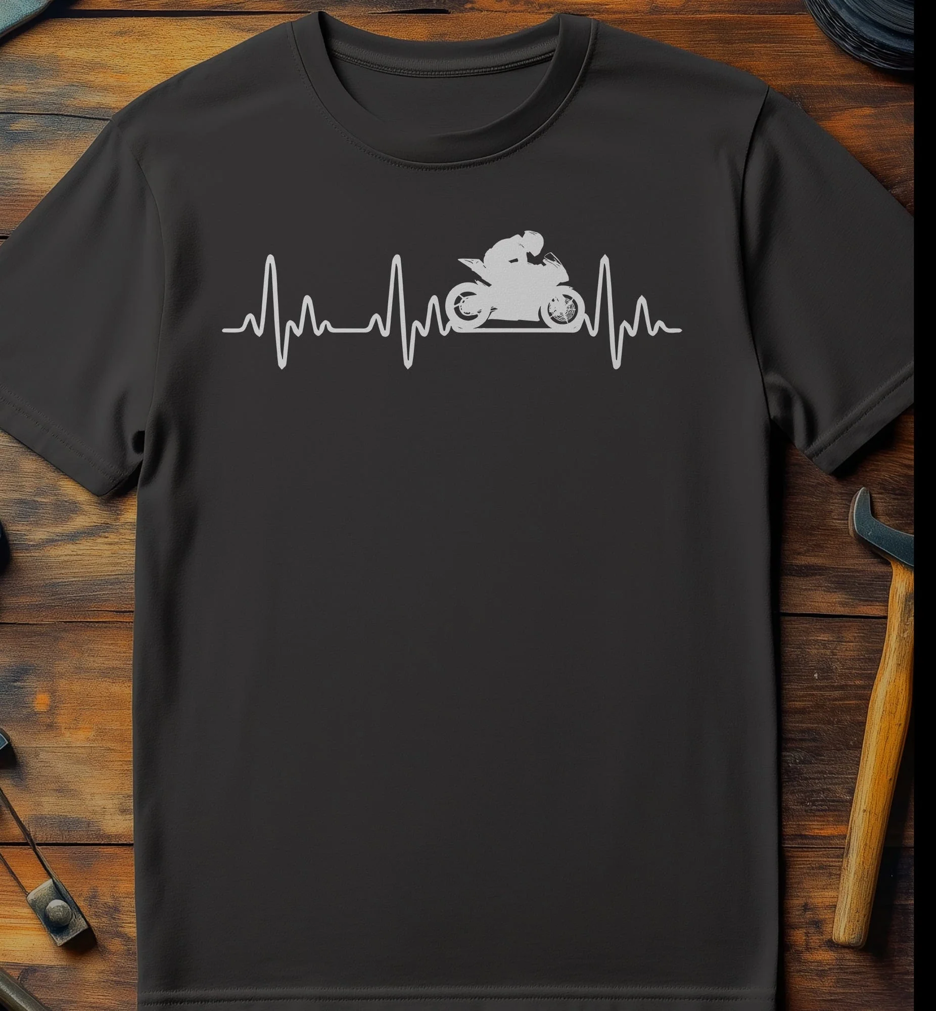 Sports Bike Heartbeat T-Shirt - Image 5